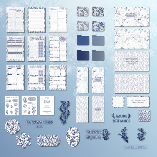 Midnight Bloom Collection — Nocturnal Nature | Azure Botanics Digital Aesthetic Pack
