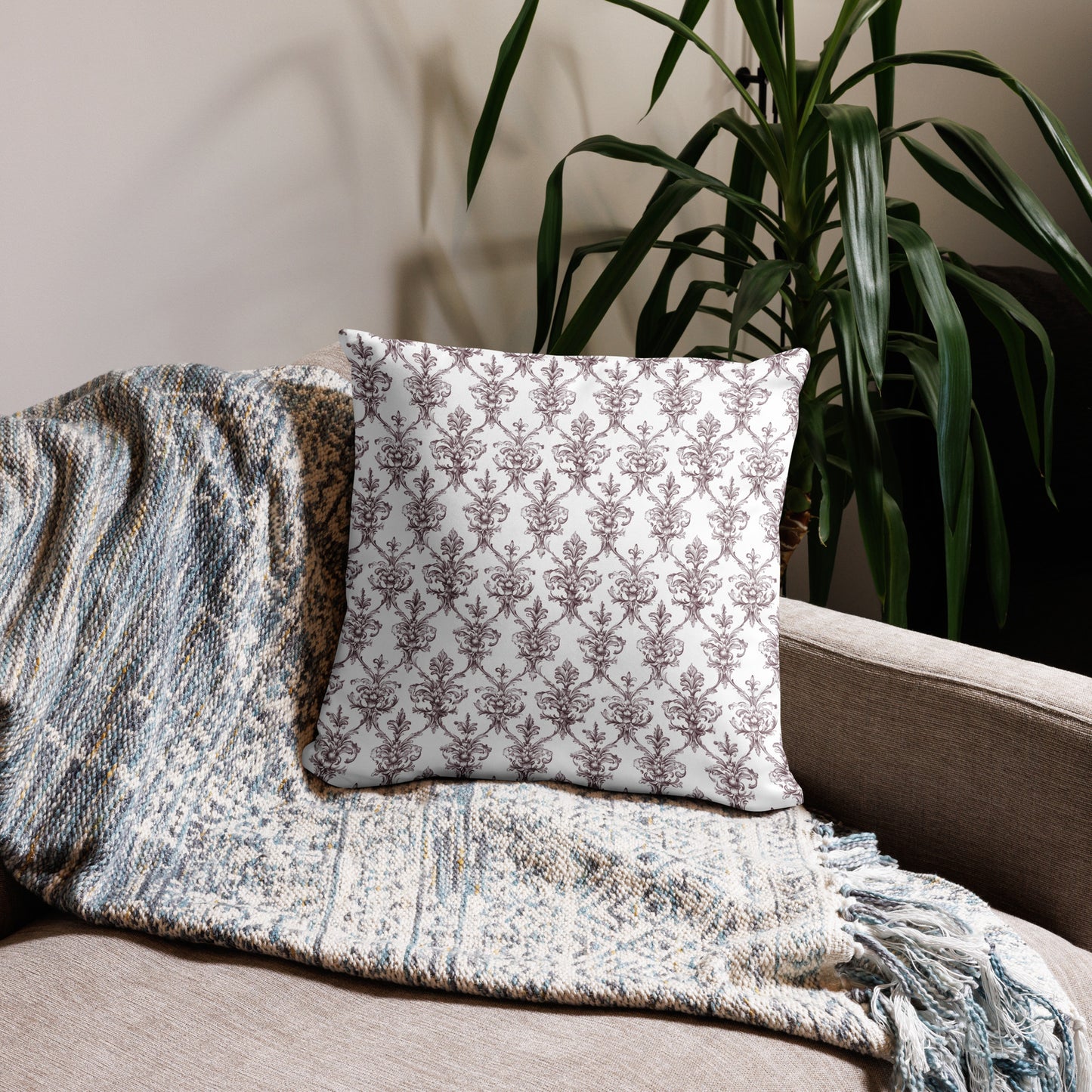 Antique Damask - Chiaroscuro Collection | Regal Burgundy | Pure Edition Pillowcase