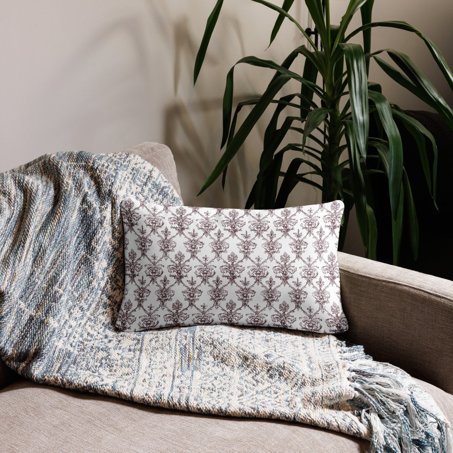 Antique Damask - Chiaroscuro Collection | Regal Burgundy | Pure Edition Pillowcase