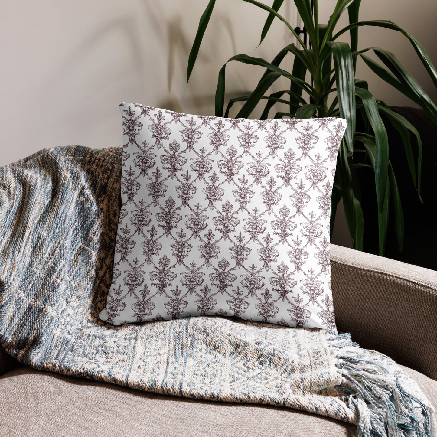 Antique Damask - Chiaroscuro Collection | Regal Burgundy | Pure Edition Pillowcase