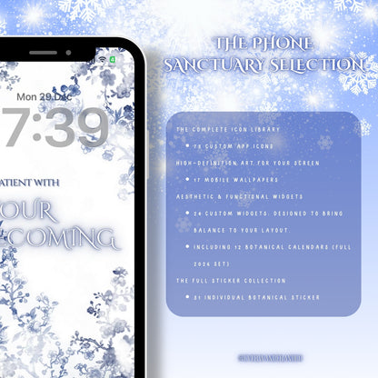 The Phone Sanctuary Suite — Ultimate Customization Kit  | Azure Botanics Digital Aesthetic Pack