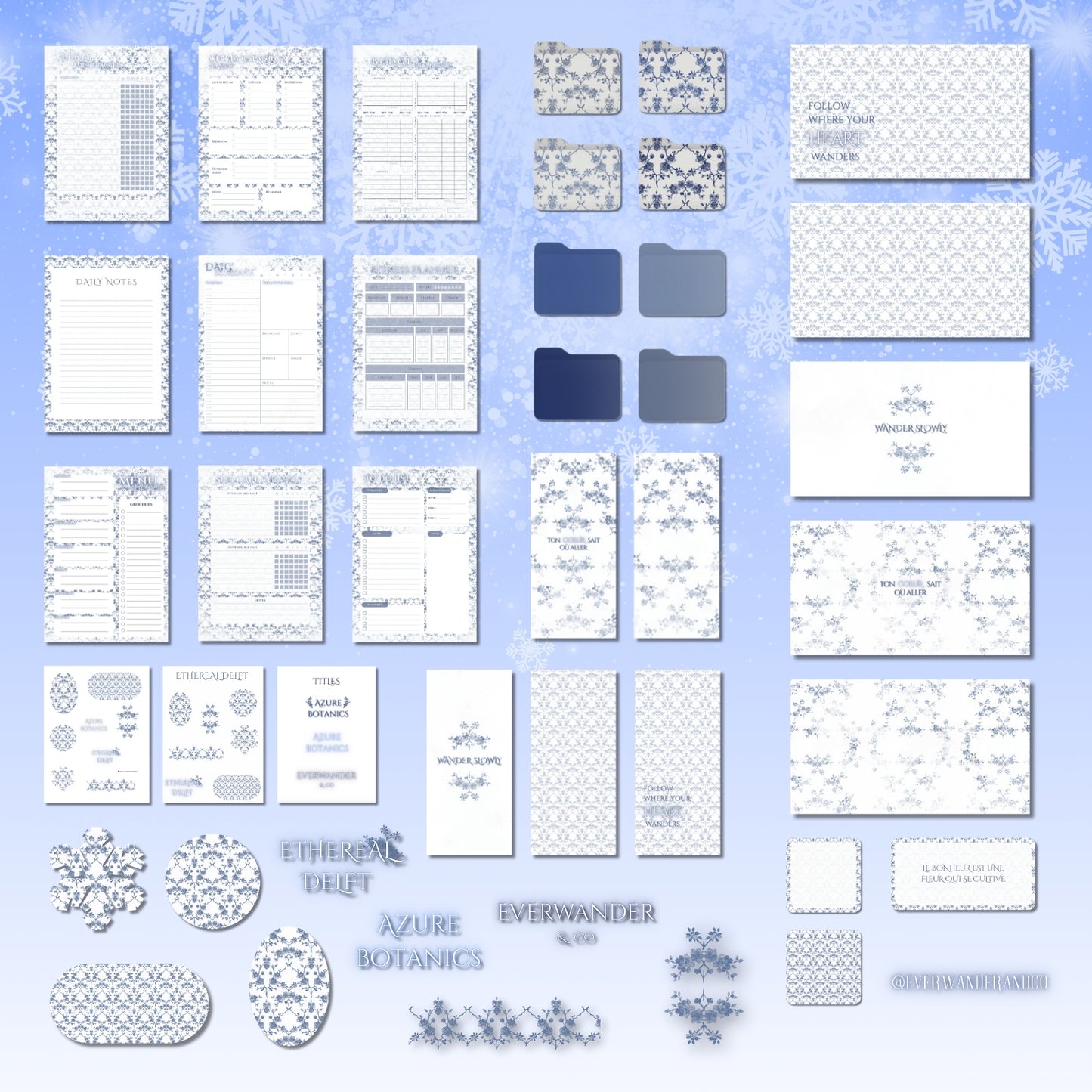 Ethereal Delft Collection — Porcelain Dreams | Azure Botanics Digital Aesthetic Pack