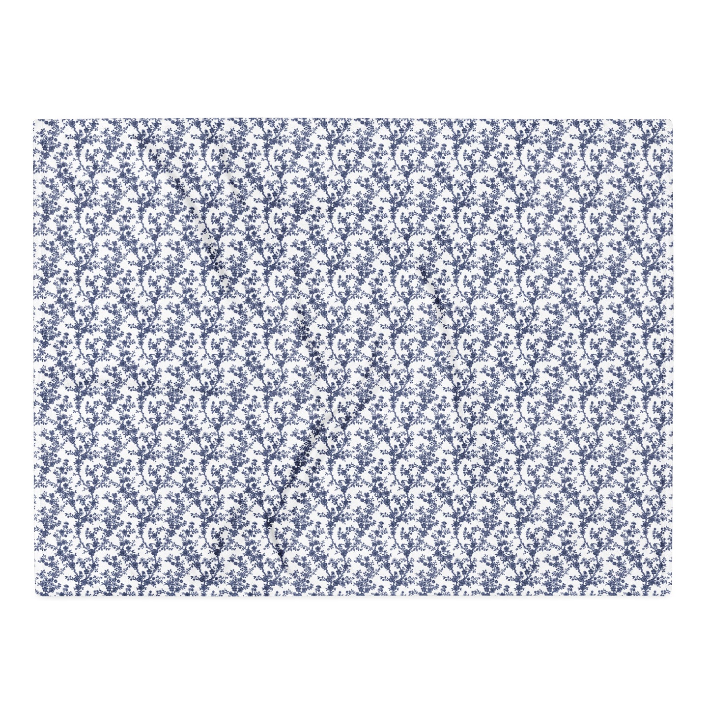 Azure Botanics Collection | Midnight Bloom | Elegant Navy Botanical Throw