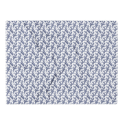 Azure Botanics Collection | Midnight Bloom | Elegant Navy Botanical Throw