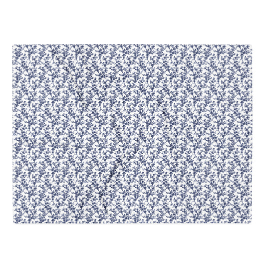 Azure Botanics Collection | Midnight Bloom | Elegant Navy Botanical Throw