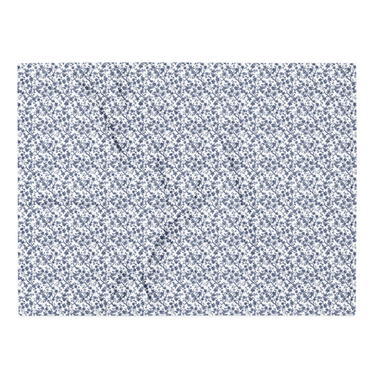 Azure Botanics Collection | Ashen Whispers | Minimalist Gray-Blue Throw