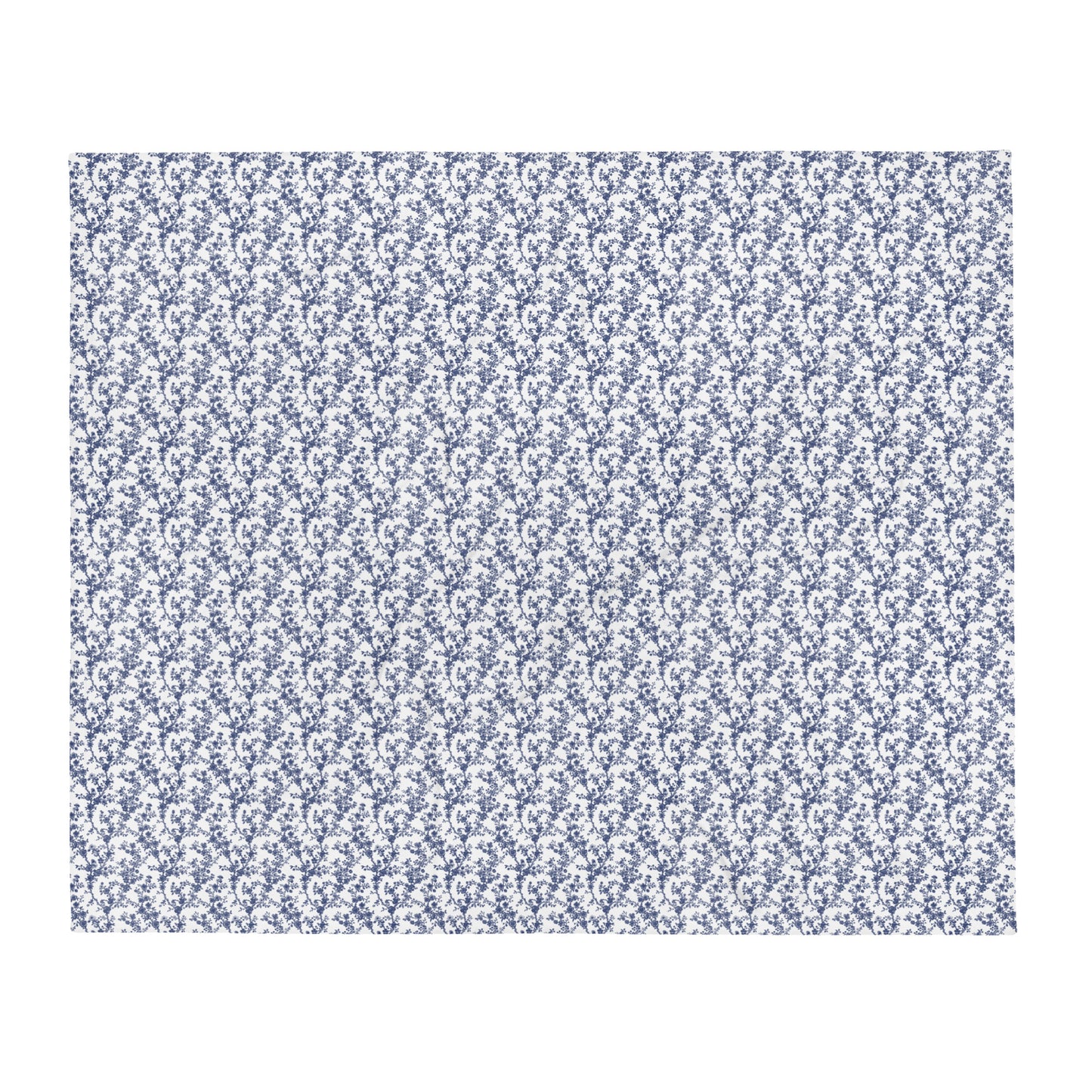 Azure Botanics Collection | Midnight Bloom | Elegant Navy Botanical Throw