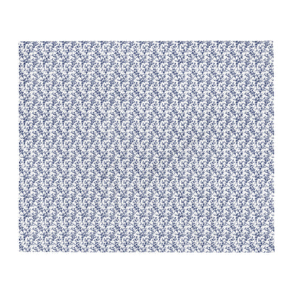 Azure Botanics Collection | Midnight Bloom | Elegant Navy Botanical Throw