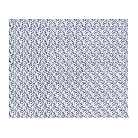 Azure Botanics Collection | Midnight Bloom | Elegant Navy Botanical Throw
